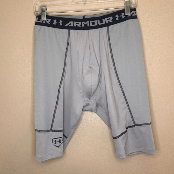 Under Armour Other - Under Armour Youth Baseball Sliders with Solid Cup Shorts Size YXL Gray Black